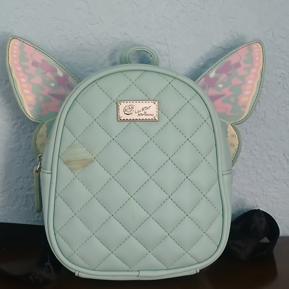 Betsey Johnson Luv Betsey Mini Mint Butterfly Backpack w/ rotatingWings